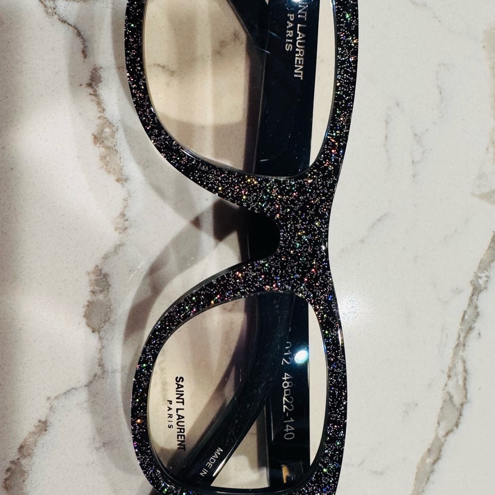 Saint Laurent Black Glitter Glasses